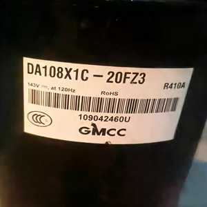 คอมเพรสเซอร์แบบสกรอลล์ Gmcc รุ่น Da108x1c 20fz3 ใช้สารทำความเย็น R410a แรงดันไฟฟ้า 143v ความถี่ 120hz สำหรับเครื่องปรับอากาศและเครื่องทำความเย็น - Product Image 1