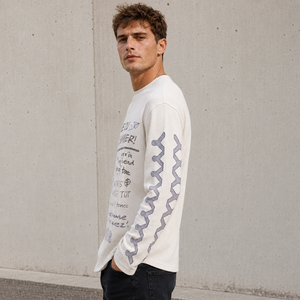 <span class=keywords><strong>T</strong></span>-<span class=keywords><strong>shirt</strong></span> thermique oversize à manches longues pour homme, style vintage graffiti, en maille gaufrée, idéal pour le <span class=keywords><strong>streetwear</strong></span> décontracté et le quotidien – Grande Vente - Product Image 2