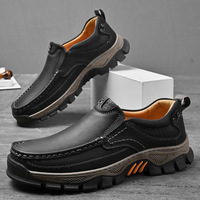 Zapatos casuales de cuero PU para hombre con patrón explosivo transfronterizo, estilo de verano, color sólido, sin cordones, con suela de goma.