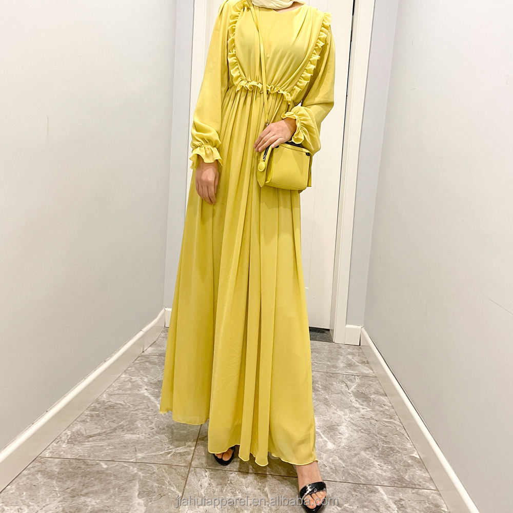 Macheda — Robe marocaine moderne en mousseline de soie, Abaya Maxi