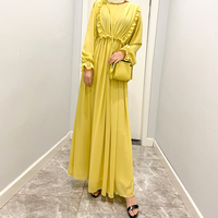 Robes caftan marocaines modernes 2022, robes maxi en mousseline de soie à volants, abaya, vêtements islamiques, robe pour femmes, caftan de Dubaï