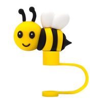 Capuchon anti-poussière en silicone pour pailles, qualité alimentaire, réutilisable, écologique, motif dessin animé, portable, compatible 8mm/10mm pour bouteilles d'eau