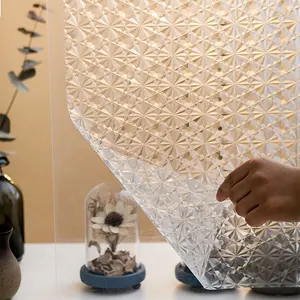 Autocollant décoratif de revêtement de porte en verre dépoli gaufré à motif de fleurs 3D Film statique pour fenêtre livraison gratuite