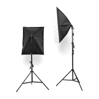 Kit de boîte à lumière pour photographie 50x70cm, quatre lampes, boîte à lumière douce avec support de base E27, accessoires pour appareil photo pour studio photo vidéo