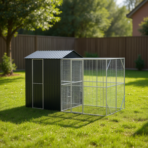 Jaula para Pájaros de Acero Galvanizado Antracita 418 X 210 X 247 Cm para Mascotas, Duradera para Exteriores, Estilo Moderno - Product Image 2