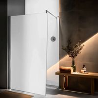 Panneau de douche de salle de bains cloison de douche en verre trempé sans cadre en aluminium écran de douche en verre