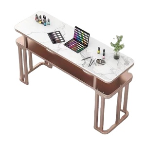 Table de manucure légère et luxueuse, moderne et simple, en pierre, nouvelle table de manucure simple ou double en métal pour salon de manucure - Product Image 1