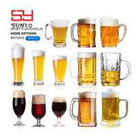 Vente en gros de verres à bière de différentes tailles avec logo personnalisé pour hommes cadeaux 270ml 300ml tasses à bière artisanale