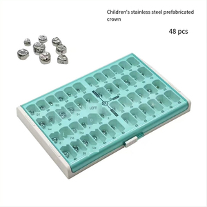 48 pz/scatola Apparecchi ortodontici pediatrici in acciaio inossidabile per adulti e bambini, corone molari primarie, strumento dentale, azionamento manuale - Product Image 5