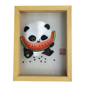 Suzhou Style Handmade Double Sided Embroidery Panda <b>Craft</b> Silk Art Decoration For Living Room - Product Image 4