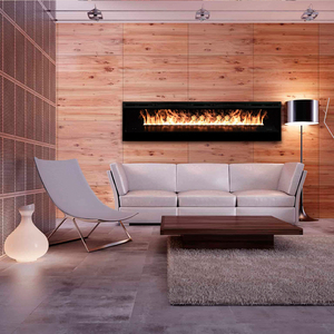 Fuego de vapor de agua 3D Chimenea eléctrica elegante negra de 80 pulgadas Chimenea de vapor de agua inteligente - Product Image 3