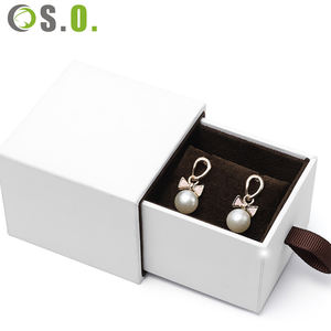 <b>Blue</b> Custom logo Imitation Pu Leather Cardboard Jewelry Box for Ring Pendant Bracelet Bangle Necklace Earrings <b>Jewellery</b> Boxes - Product Image 5