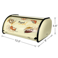 Lumière multicolore de qualité alimentaire rouleau couvercle supérieur en acier en métal pain croissant bac cuisine ménage conteneur de stockage garder frais