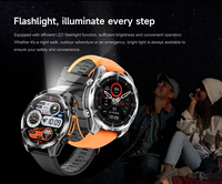 Montre connectée de luxe HD300 avec écran AMOLED, étanche 3ATM, lampe torche pour sports de plein air, suivi santé et sommeil, bracelet en gel de silice