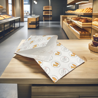 Vente en gros de sacs en papier sulfurisés personnalisés Conception gaufrée Double poche ouverte en forme de L en forme de triangle Burger Donuts Alimentaire résistant à l'huile
