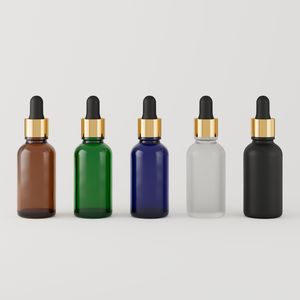 10 ml 50 ml 100 ml Matte Ronde Zwarte Dikke Glazen Cosmetische Serum Dropper Haarolieflessen - Product Image 4