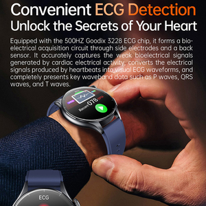 Montre connectée ET458 avec lampe de poche, ECG, surveillance de la température corporelle, suivi du sommeil, suivi sportif, écran AMOLED - Product Image 4