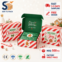 Boîte d'expédition de Noël personnalisée en carton ondulé imprimé en couleur pour l'e-commerce avec logo