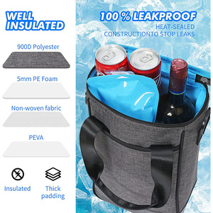 Sac isotherme portable pour deux bouteilles de vin avec bandoulière, sac de transport thermique rembourré pour vin - Product Image 4