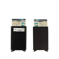 YY Porte-cartes pop-up automatique à blocage RFID minimaliste pour hommes, porte-cartes ultra-mince et léger Pince à billets