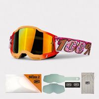 Lunettes de moto et de vélo à monture intégrale avec verres interchangeables, protection UV, style donut, pour la conduite tout-terrain et le ski