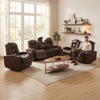 Luxuriöses Elektrisches Relaxsofa aus Echtleder mit Verstellbarer Funktion und Getränkehalter für Wohnzimmer und Heim
