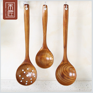 Wooden Spoon <b>Set</b> 4 Pcs Heavy Duty Kitchen Cooking Utensils For Soup Rice Porridge Serving - Product Image 2