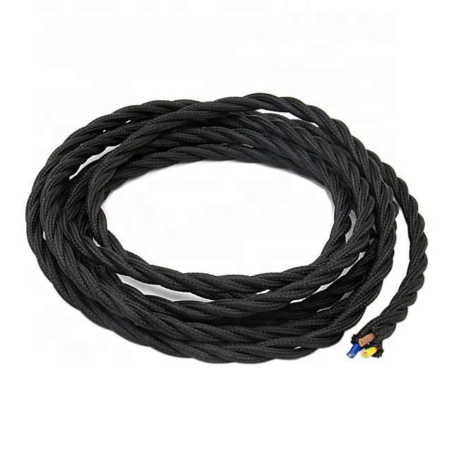 3-жильный винтажный текстильный витой кабель 3x0,75 мм тканевый плетеный шнур электрический провод для ретро световых шнуров