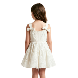 Vestido de encaje a juego para hermanas A&J Boutique, con lazo en el hombro, cuello cuadrado, estilo coqueta, para niñas, color marfil, verano 2026 - Product Image 2