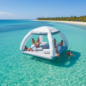 QIQU - Cabana Inflable <span class=keywords><strong>de</strong></span> PVC Soldada con Calor <span class=keywords><strong>de</strong></span> 0.9 mm y Carpa Flotante para Uso en el <span class=keywords><strong>Mar</strong></span>, Resistente, para 6-8 Adultos, Carga Máxima >500 kg - Product Image 1