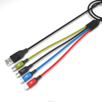 120cm Nylon USB A Tipo-C Micro Iconnectors Cables de cargador USB multifunción 4 en 2 Cable de carga USB para teléfono móvil