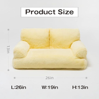 Fournisseurs de lits rectangulaires portables en peluche jaune souple pour chiens, lit d'hiver antidérapant et chaud pour animaux de compagnie, petit nid pour petits chiens