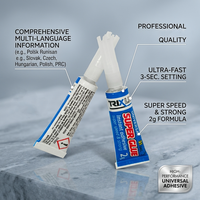 Lem Cair Cyanoacrylate Super Instan 2g Ramah Lingkungan Daya Rekat Kuat untuk Perekat Porselen Logam Kaca Penggunaan Konstruksi