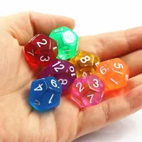 Dés en acrylique transparents numériques pour jeux de bar et divertissement, polyèdre à 12 faces, vente en gros