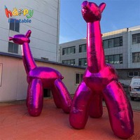 Sculpture de girafe gonflable géante colorée, décoration artistique, accessoire animal gonflable pour exposition, place publique, parc