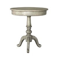 Table d'appoint/table basse ronde en bois massif Heywood, design antique français, pour salon, maison et mariages