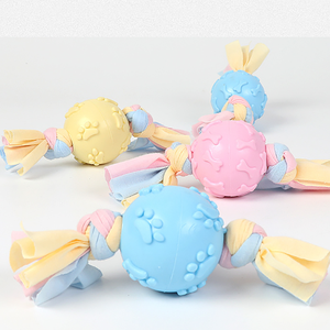 Juguete interactivo para perros pequeños, forma de caramelo, Bola de algodón, cuerda, Tug of War - Product Image 6