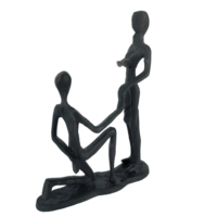 Sculptures abstraites de couple agenouillé en fonte, ornement moderne pour salon, décoration de bureau, cadeau d'anniversaire