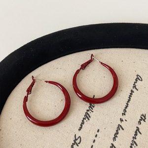 ต่างหูหยดน้ำมันสีแดงสุดอินเทรนด์ต่างหูห่วงวงกลมต่างหูดีไซน์เกินจริงต่างหูเครื่องประดับบุคลิกภาพของขวัญขายส่ง - Product Image 5