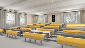Banco e Sedia <span class=keywords><strong>Rosa</strong></span> per Studentesse con Tavoletta Scrittoio, Arredo Scolastico in Legno, Sedie per Studentesse Universitarie - Product Image 5