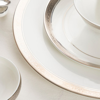 P & T Chine gros décalcomanies assiettes ensembles vaisselle écologique porcelaine vaisselle de luxe vaisselle ruban
