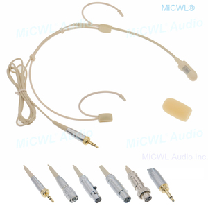 Cổ điển cardioid tai nghe <span class=keywords><strong>Microphone</strong></span> cho SLX pgx ulx qlx EW G3 G4 không dây hiệu suất sân khấu mics màu be kép Tai Mike ta4f 3pin - Product Image 6