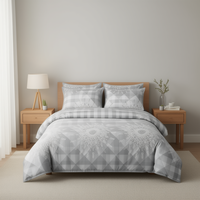 Ensemble de housse de couette géométrique moderne Manemi, 100% polyester, 3 pièces, avec fermeture éclair, pour la maison