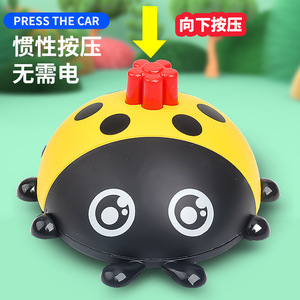 Cute Fun Press Car Ladybug Toy One Size <b>Plastic</b> Electric Kids Swing Car - Product Image 5