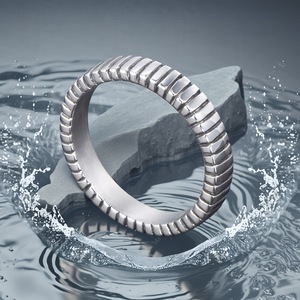 <b>Titanium</b> Steel <b>Ring</b> Thin Band Geometric Pattern Unisex Fashion Jewelry Gift SA774 - Product Image 3