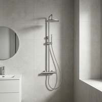 Mitigeur de douche thermostatique moderne en acier inoxydable, mural, apparent, de style européen, pour hôtels et salles de bain