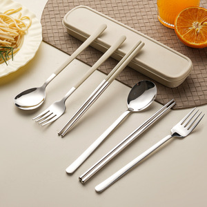 Tableware <b>Set</b> with Case Stainless Steel Travel Camping Pack with Box Portable Cutlery <b>Sets</b> - Product Image 5