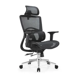 Silla de oficina de malla completa ergonómica Guangdong Silla De Oficina con soporte Lumbar adaptable Silla de oficina ejecutiva giratoria