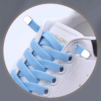 Lacets de chaussures élastiques plats de 6mm sans cravate pour enfants accessoires de sport faciles avec verrouillage de cordon en métal et lacets sans attache en polyester