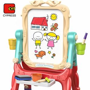 لوح رسم مغناطيسي بلاستيكي قابل للطي للأطفال مع كرسي، لوح رسم مزدوج الجانب للدراسة والتعلم - Product Image 3